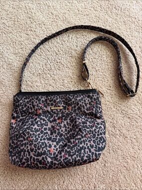 Travelon Leopard Print Crossbody Bag - Black, Gray & Pink Spots